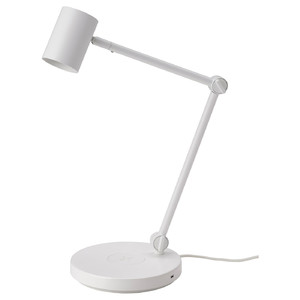 NYMÅNE Work lamp with wireless charging, white