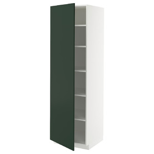 METOD High cabinet with shelves, white/Havstorp deep green, 60x60x200 cm