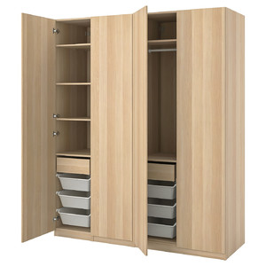 PAX / FORSAND Wardrobe combination, white stained oak effect/white stained oak effect, 200x60x236 cm