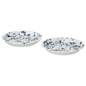 SILVERSIDA Side plate, patterned/blue, 20 cm