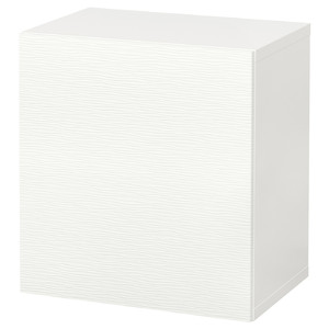BESTÅ Wall-mounted cabinet combination, white/Laxviken white, 60x42x64 cm