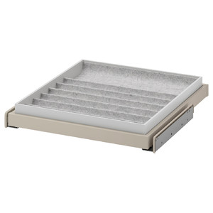 KOMPLEMENT Pull-out tray with insert, beige/light grey, 50x58 cm