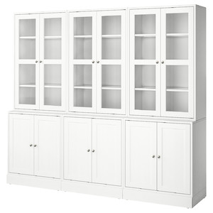 HAVSTA Storage combination w glass-doors, white, 243x47x212 cm