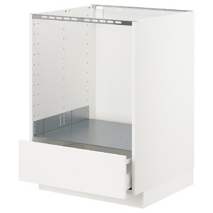 METOD / MAXIMERA Base cabinet for oven with drawer, white, Veddinge white, 60x60 cm