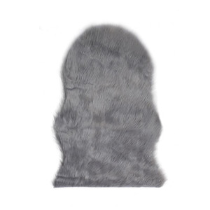 GoodHome Faux Sheepskin Rug Faux Fur 60 x 90 cm, dark grey