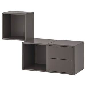 EKET Wall-mounted storage combination, dark grey, 105x35x70 cm