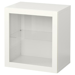 BESTÅ Wall-mounted cabinet combination, white/Sindvik white, 60x42x64 cm