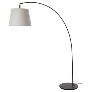 SKOTTORP / SKAFTET Floor lamp, arched, light grey