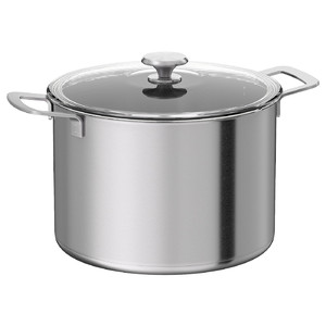 HEMKOMST Pot with lid, stainless steel/glass, 10 l