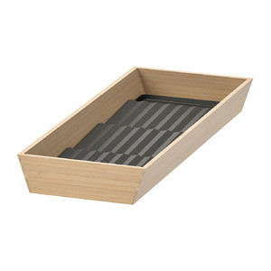 UPPDATERA Tray with spice rack, light bamboo/anthracite, 20x50 cm