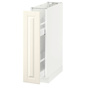 METOD Base cabinet/pull-out int fittings, white, Bodbyn off-white, 20x60 cm