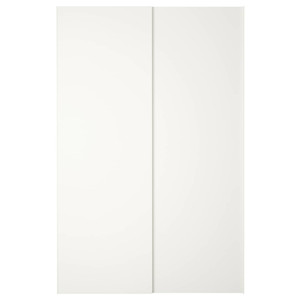 HASVIK Pair of sliding doors, white, 150x236 cm