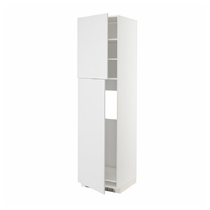 METOD High cabinet for fridge w 2 doors, white/Stensund white, 60x60x220 cm