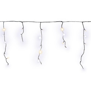 Christmas Curtain Lights In-/Outdoor 100 LED 4.8m, icicles, warm white/cool white