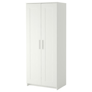 BRIMNES Wardrobe with 2 doors, white, 78x190 cm