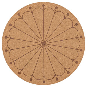 SVARTVIDE Place mat, cork/patterned, 35 cm