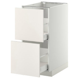 METOD / MAXIMERA Base cb 2 fronts/2 high drawers, white, Veddinge white, 40x60 cm