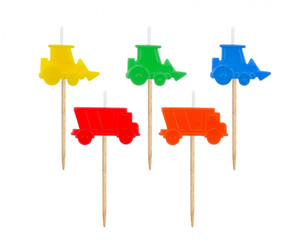 Birthday Picks Candles Constructions, metallic, 5pcs