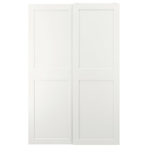 GRIMO Pair of sliding doors, white, 150x236 cm