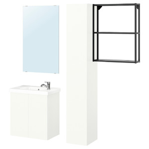 ENHET Bathroom, anthracite/white, 64x33x65 cm