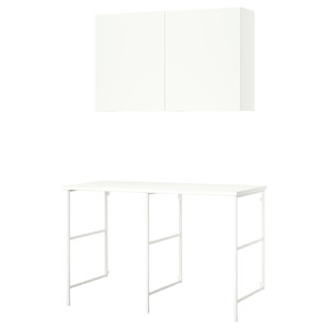 ENHET Storage combination, white, 139x63.5x90.5 cm