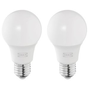 SOLHETTA LED bulb E27 806 lumen, globe opal white, 4000 K, 2 pack