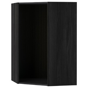 METOD Corner wall cabinet frame, wood effect black, 68x68x100 cm