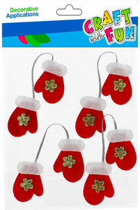 Craft Christmas Stickers Felt Glove 4pcs