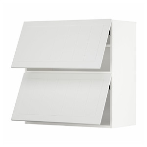 METOD Wall cab horizo 2 doors w push-open, white/Stensund white, 80x80 cm