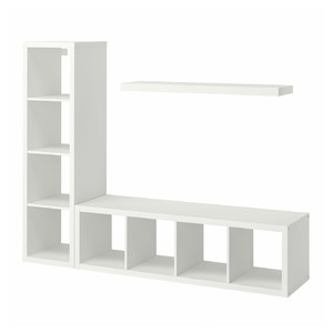KALLAX / LACK Storage combination with shelf, white, 189x39x147 cm