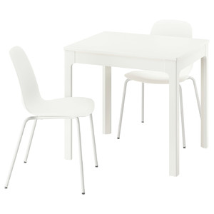 EKEDALEN / LIDÅS Table and 2 chairs, white/white white, 80/120 cm