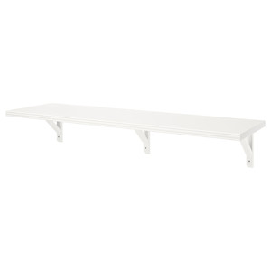 BERGSHULT / SANDSHULT Wall shelf, white, white stained aspen, 120x30 cm