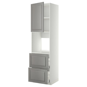 METOD / MAXIMERA Hi cab f ov w dr/2 frnts/2 hi drwrs, white/Bodbyn grey, 60x60x220 cm