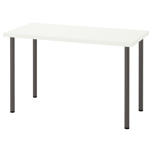 LAGKAPTEN / ADILS Desk, white, dark grey, 120x60 cm