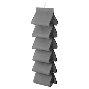 SKUBB Hanging shoe organiser w 12 pockets, dark grey, 34x120 cm