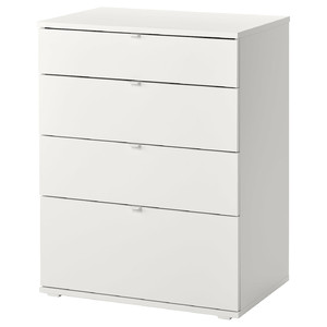 VIHALS Chest of 4 drawers, white/anchor/unlock-function, 70x47x90 cm