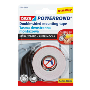 Tesa Ultrastrong Double-sided Mounting Tape 1.5 m x 19 mm