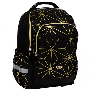 School Backpack 26x39x13 Future, black-gold