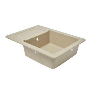 Granite Kitchen Sink Agassiz 1 Bowl with Half Drainer, beige