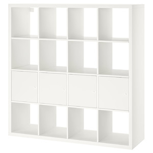 KALLAX Shelf unit with 4 inserts, white, 147x147 cm