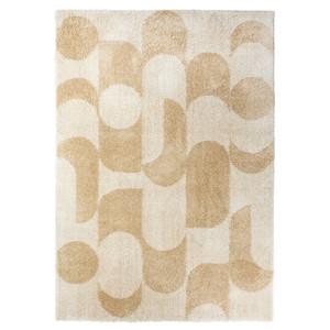 VÄGTRUMMA Rug, high pile, off-white/beige, 160x230 cm