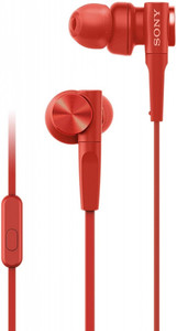 Sony In-ear Headphones with Microphone MDR-XB55AP, red
