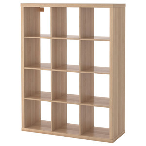 KALLAX Shelving unit, white stained oak effect, 112x147 cm