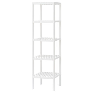 MUSKAN Shelving unit, white, 37x140 cm