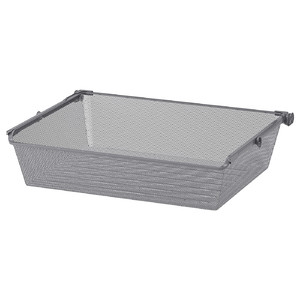 KOMPLEMENT Mesh basket with pull-out rail, dark grey, 75x58 cm