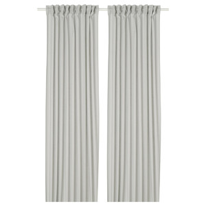 SILVERLÖNN Sheer curtains, 1 pair, light grey, 145x300 cm