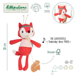 LILLIPUTIENS Cuddly toy with a music box, Alice the Fox, 0m+ ECO