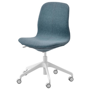 LÅNGFJÄLL Office chair, Gunnared blue/white, 68x68 cm