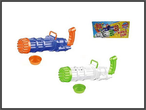 Bubble Gun Fun Gun 19cm, battery-operated, 1pc, assorted colours