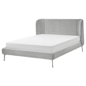 TUFJORD Upholstered bed frame, Tallmyra white/black/Luröy, Standard Double